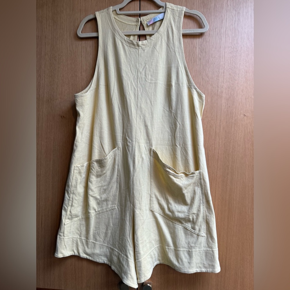 FREE PEOPLE Elliot romper size M in light yellow - Picture 2 of 10